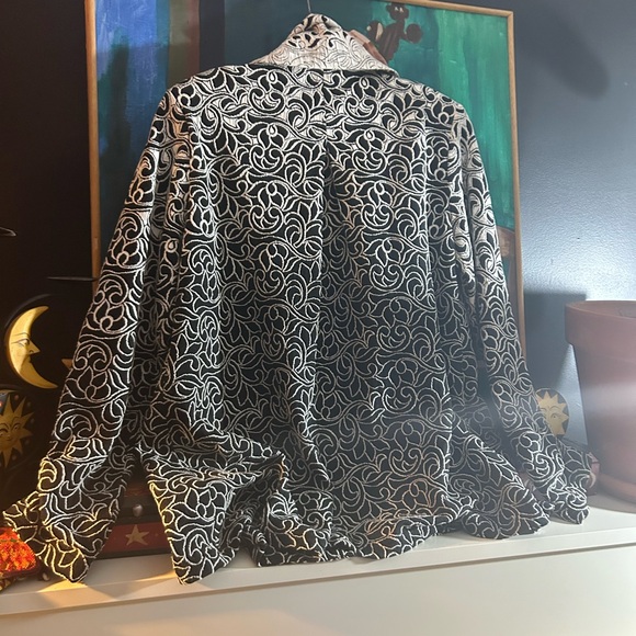 Designs by S.A.D. Chic Black and White Women's Blazer Vintage Size 14 - Picture 15 of 16